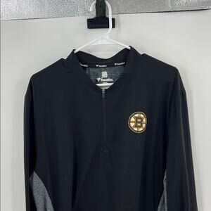 Boston Bruins Men's Fanatics 1/4 Zip Long Sleeve Pullover - Black - Large